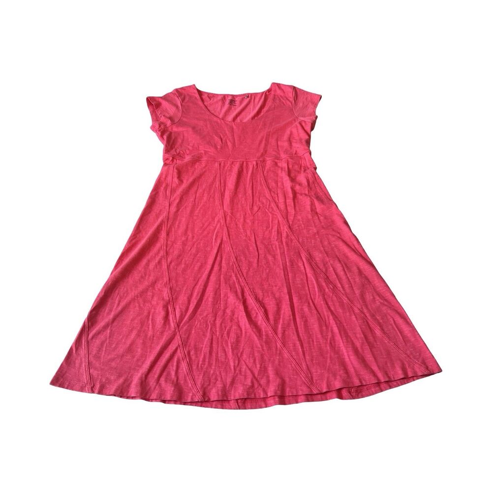 Toad&Co Nena Dress Womens Medium Pink Organic Cotton Tencel A-Line T1772507